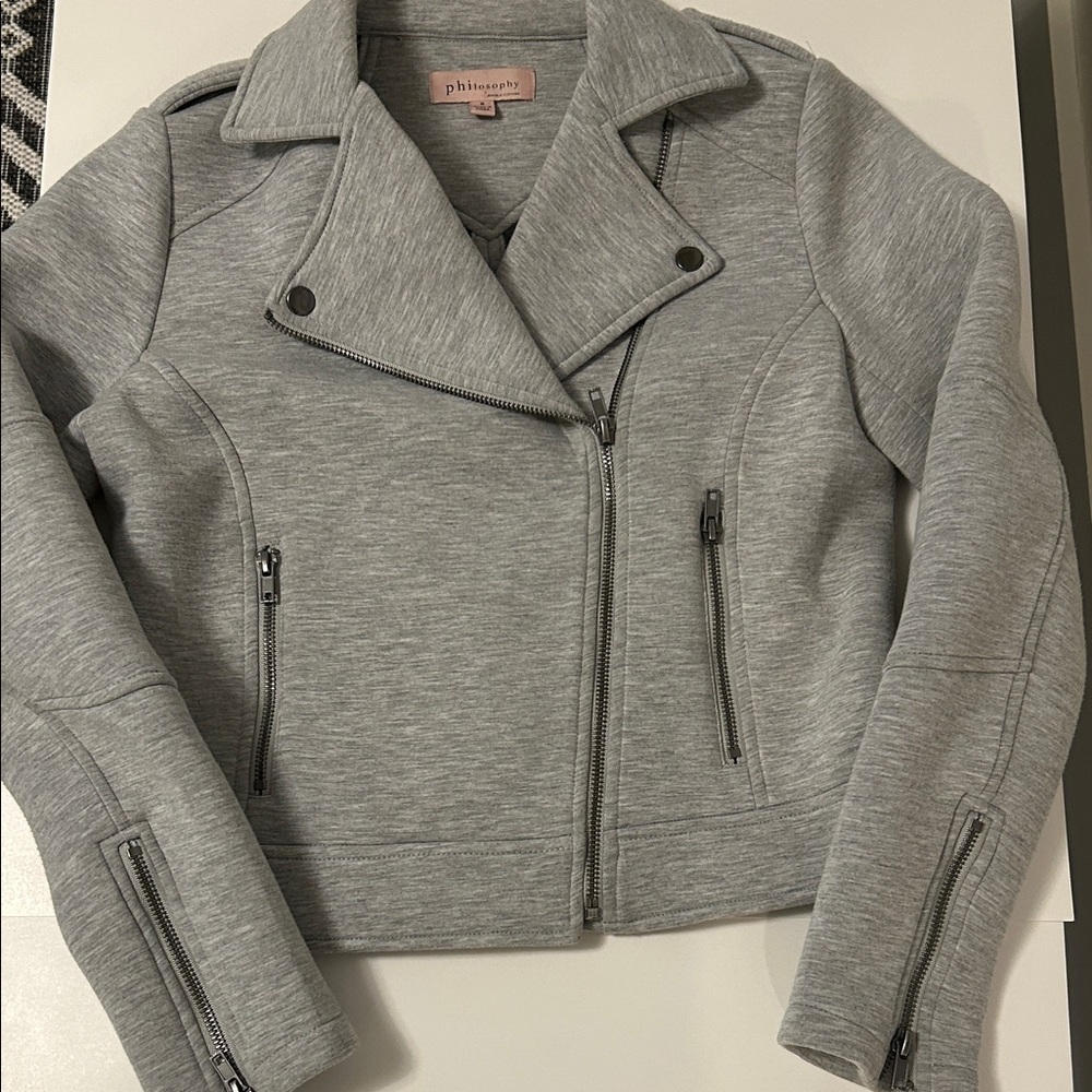 Philosophy Moto Style Jacket Light Gray size S
